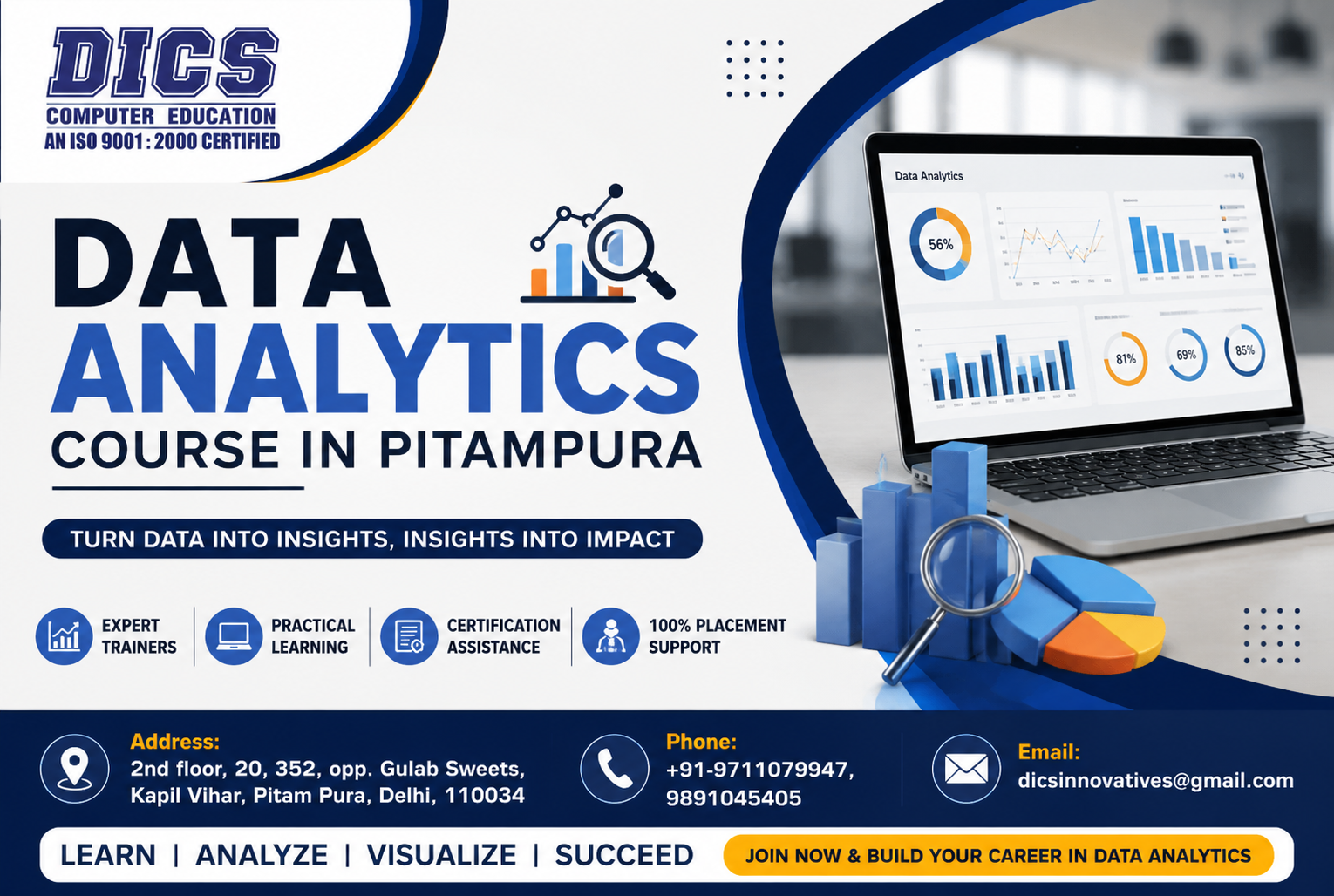 Data Analytics Course in Pitampura – Build Skills for a Data-Driven Career with DICS Innovatives