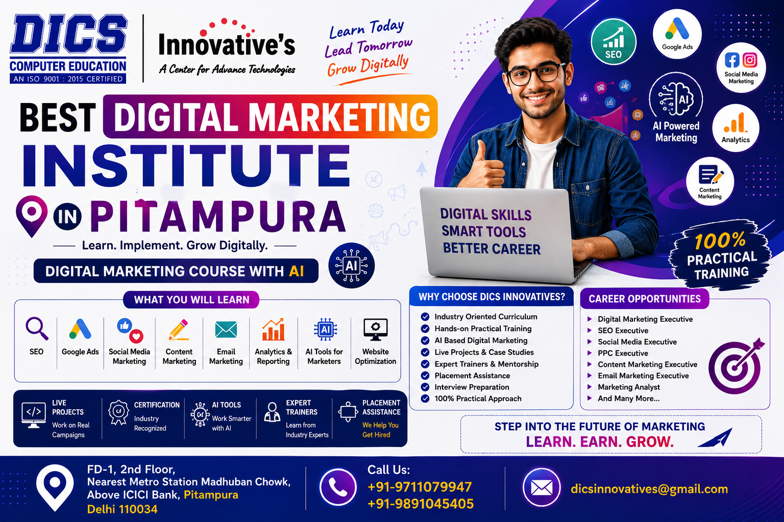 Best Digital Marketing Institute in Pitampura with AI Skills