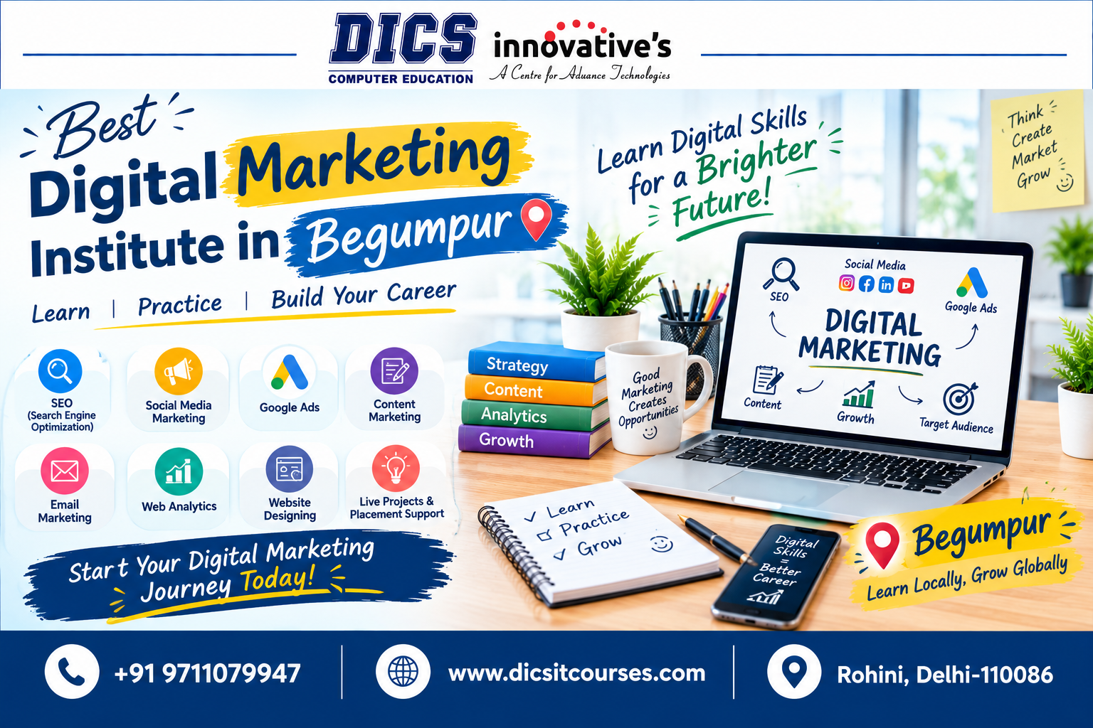 Best Digital Marketing Institute in Begumpur | DICS