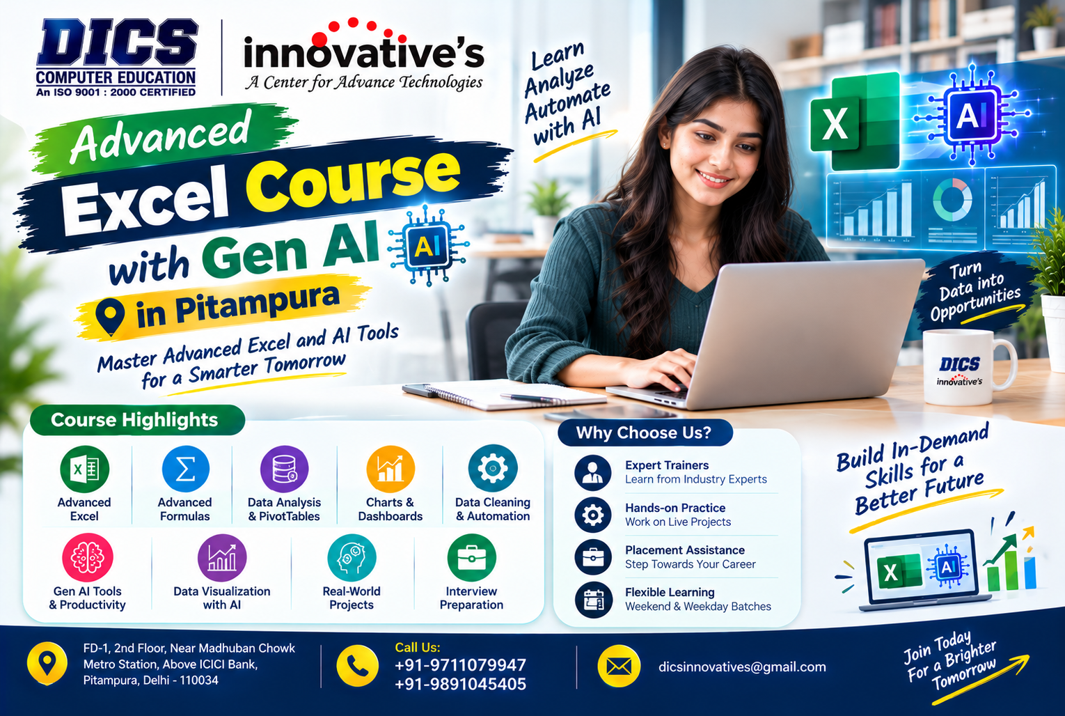 Advanced Excel Training Institute with Gen AI in Pitampura