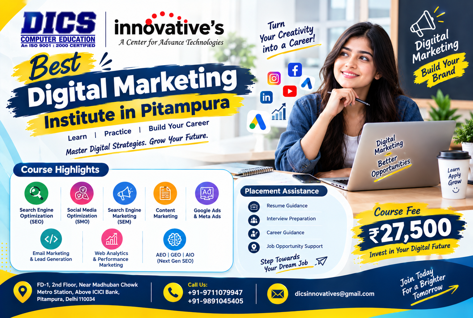 Best Digital Marketing Institute in Pitampura for 2026 Careers